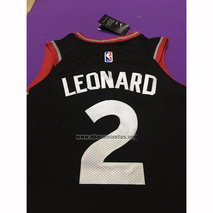 Camiseta Toronto Raptors Kawhi Leonard NO 2 Statement 2018 Negro